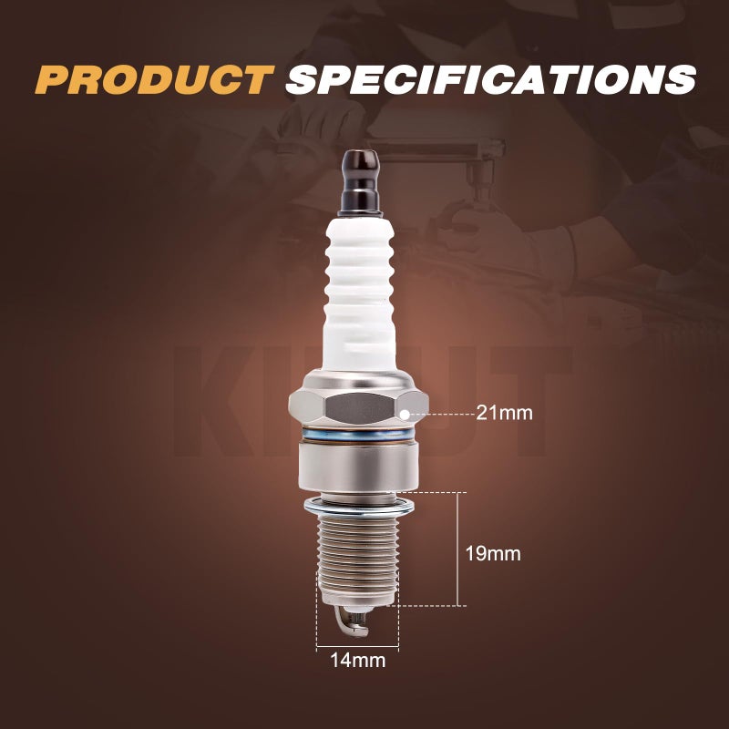 Kizut F6RTC Spark Plug for MTD 951-10292 751-10292 Torch Engine 131-039 Lawn Mower Generator 2Pack - Image 3
